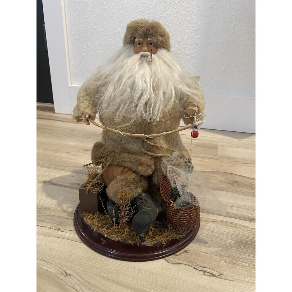 The Santa's Tina Mitchell 14" Fishing Santa‎ Christmas  Figurine With Tags